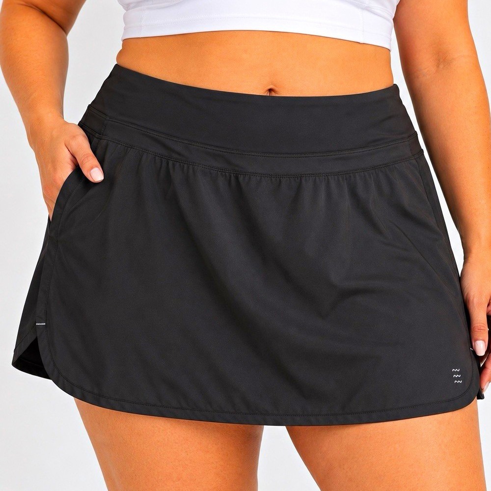 Free Fly Bamboo-Lined Breeze Skort 15" Black Women's Size L Athletic